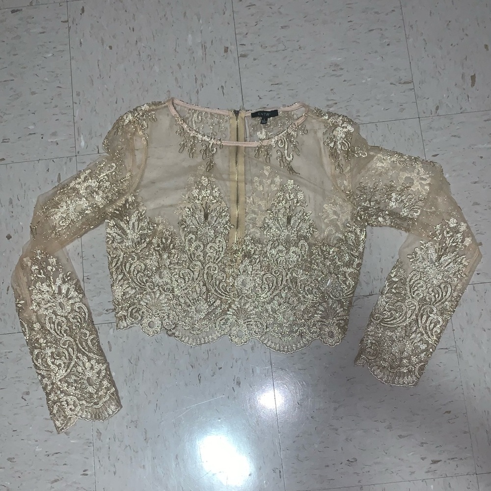 Gold embroidered top